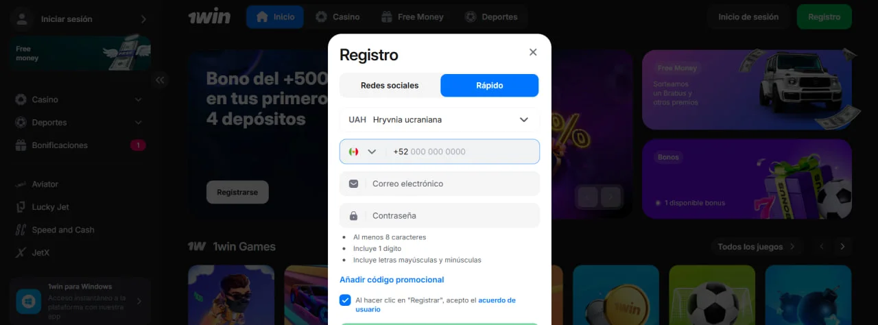 1win-mexico-registration